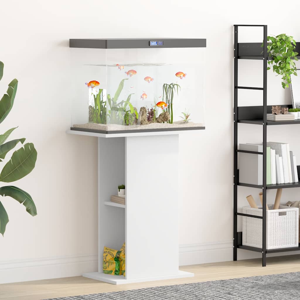 Aquarium Stand White 60,5x36x72,5 cm Engineered Wood