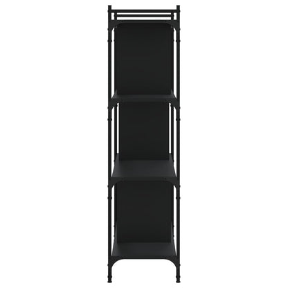 Bookcase 4-Tier Black 76x32x123 cm Engineered Wood