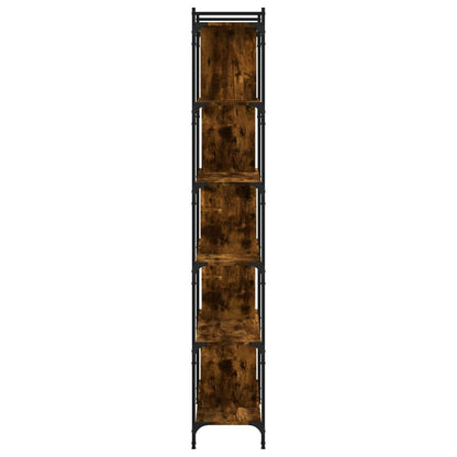 Bookcase 6-Tier Smoked Oak 76x32x192 cm Engineered Wood
