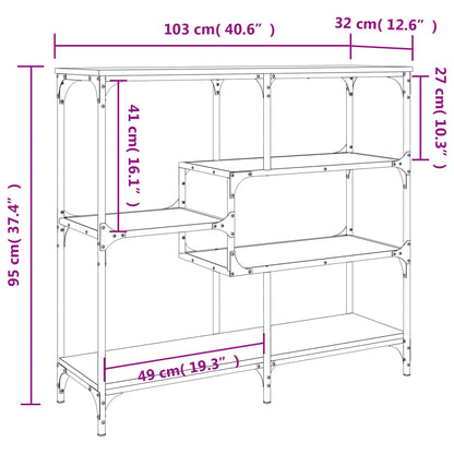 Console Table Smoked Oak 103x32x95 cm Engineered Wood