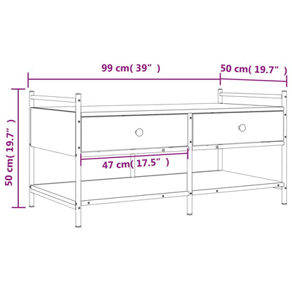 Coffee Table Black 99x50x50 cm Engineered Wood