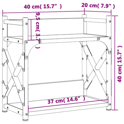 Printer Stand 2-Tier Grey Sonoma 40x20x40 cm Engineered Wood