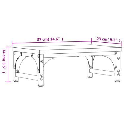 Monitor Stand Smoked Oak 37x23x14 cm Engineered Wood
