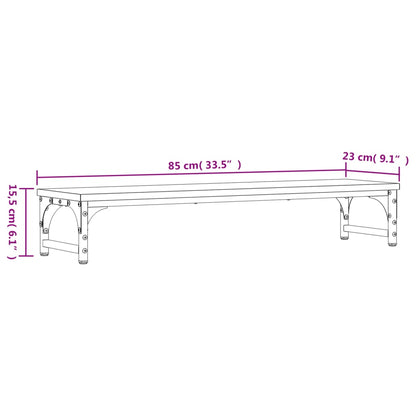 Monitor Stand Smoked Oak 85x23x15.5 cm Engineered Wood