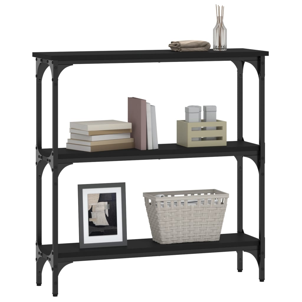 Console Table Black 75x22.5x75 cm Engineered Wood