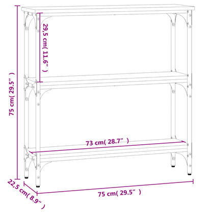 Console Table Black 75x22.5x75 cm Engineered Wood