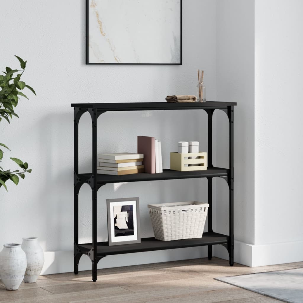 Console Table Black 75x22.5x75 cm Engineered Wood