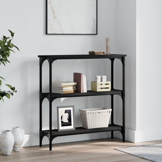 Console Table Black 75x22.5x75 cm Engineered Wood
