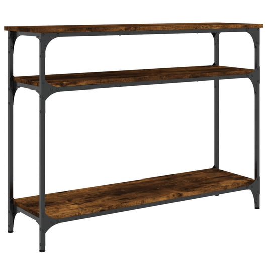 Console Table Smoked Oak 100x29x75 cm Engineered Wood