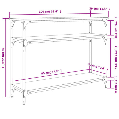 Console Table Smoked Oak 100x29x75 cm Engineered Wood