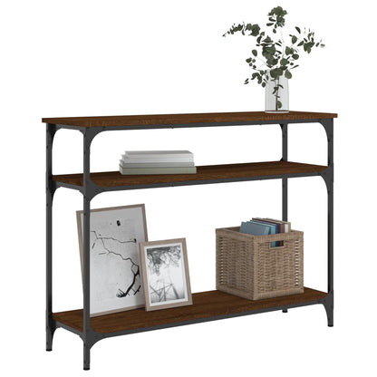 Console Table Brown Oak 100x29x75 cm Engineered Wood