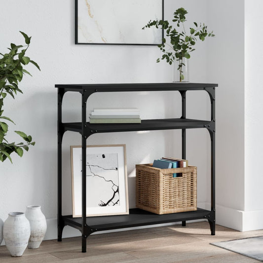 Console Table Black 75x29x75 cm Engineered Wood