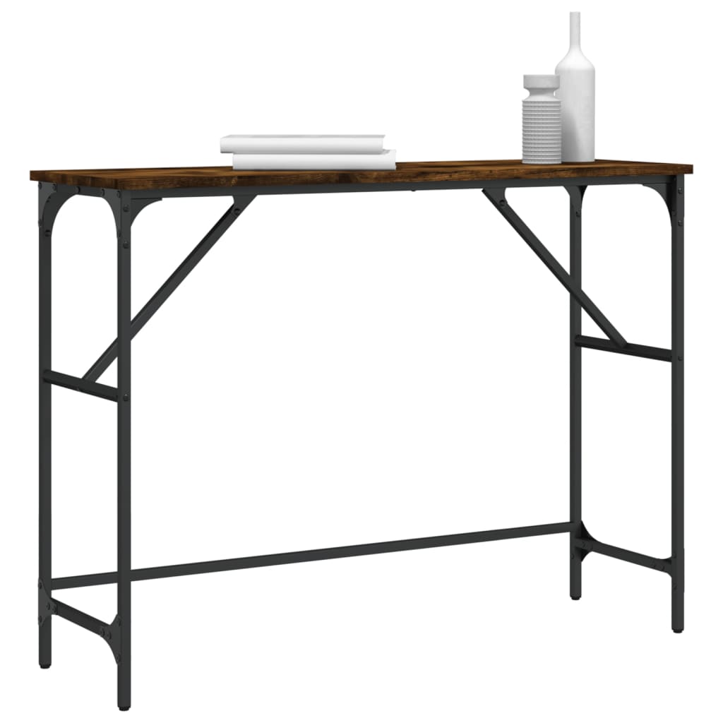 Console Table Smoked Oak 100x32x75 cm Engineered Wood