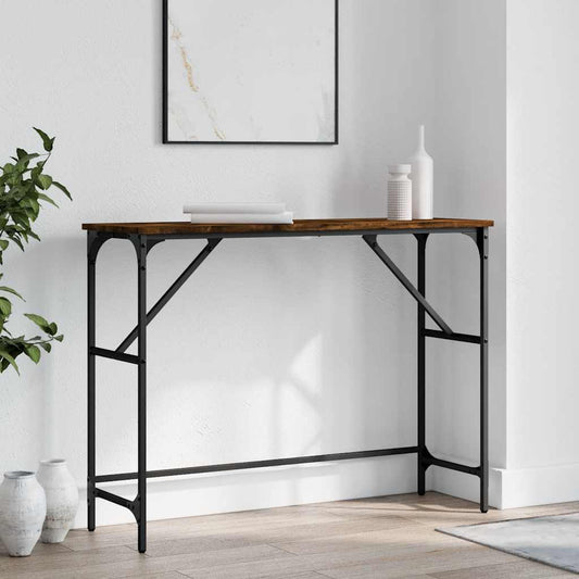 Console Table Smoked Oak 100x32x75 cm Engineered Wood