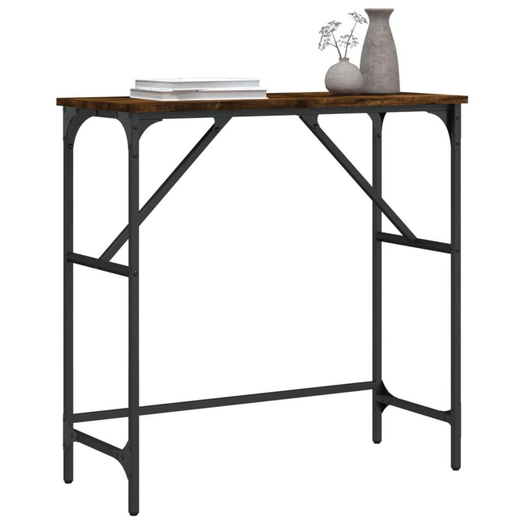 Console Table Smoked Oak 75x32x75 cm Engineered Wood