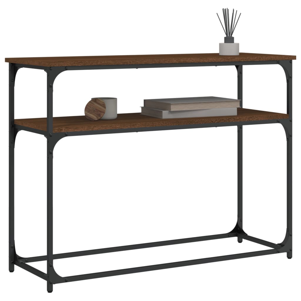 Console Table Brown Oak 100x35.5x75 cm Engineered Wood