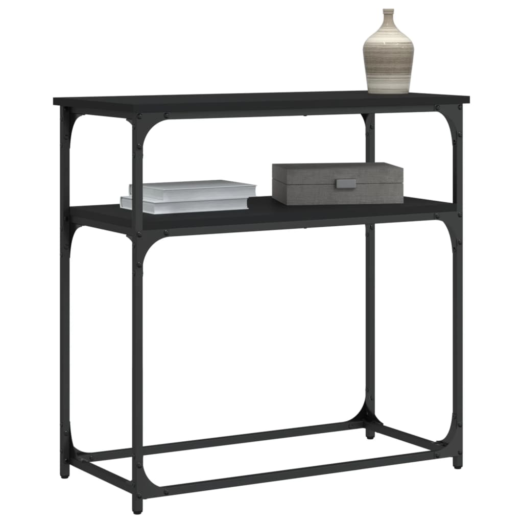 Console Table Black 75x35.5x75 cm Engineered Wood