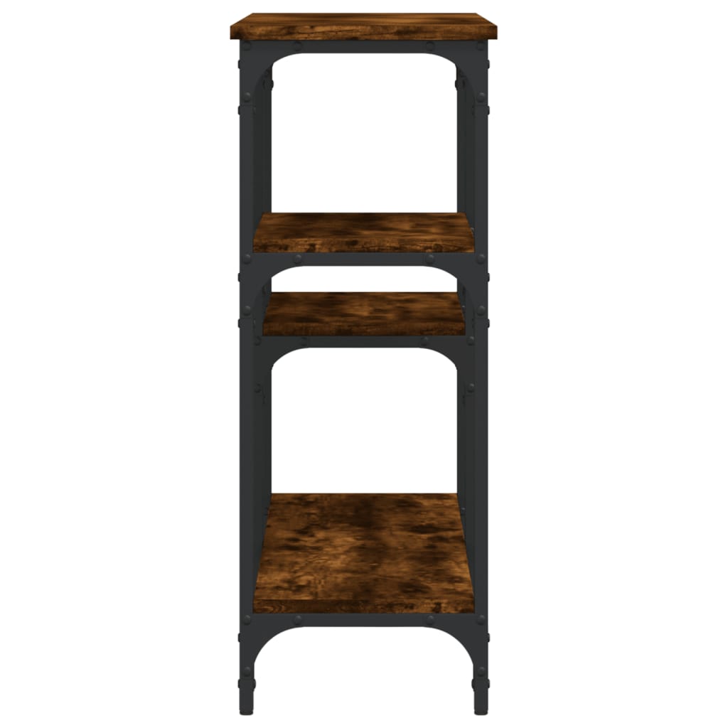 Console Table Smoked Oak 102x29x75 cm Engineered Wood