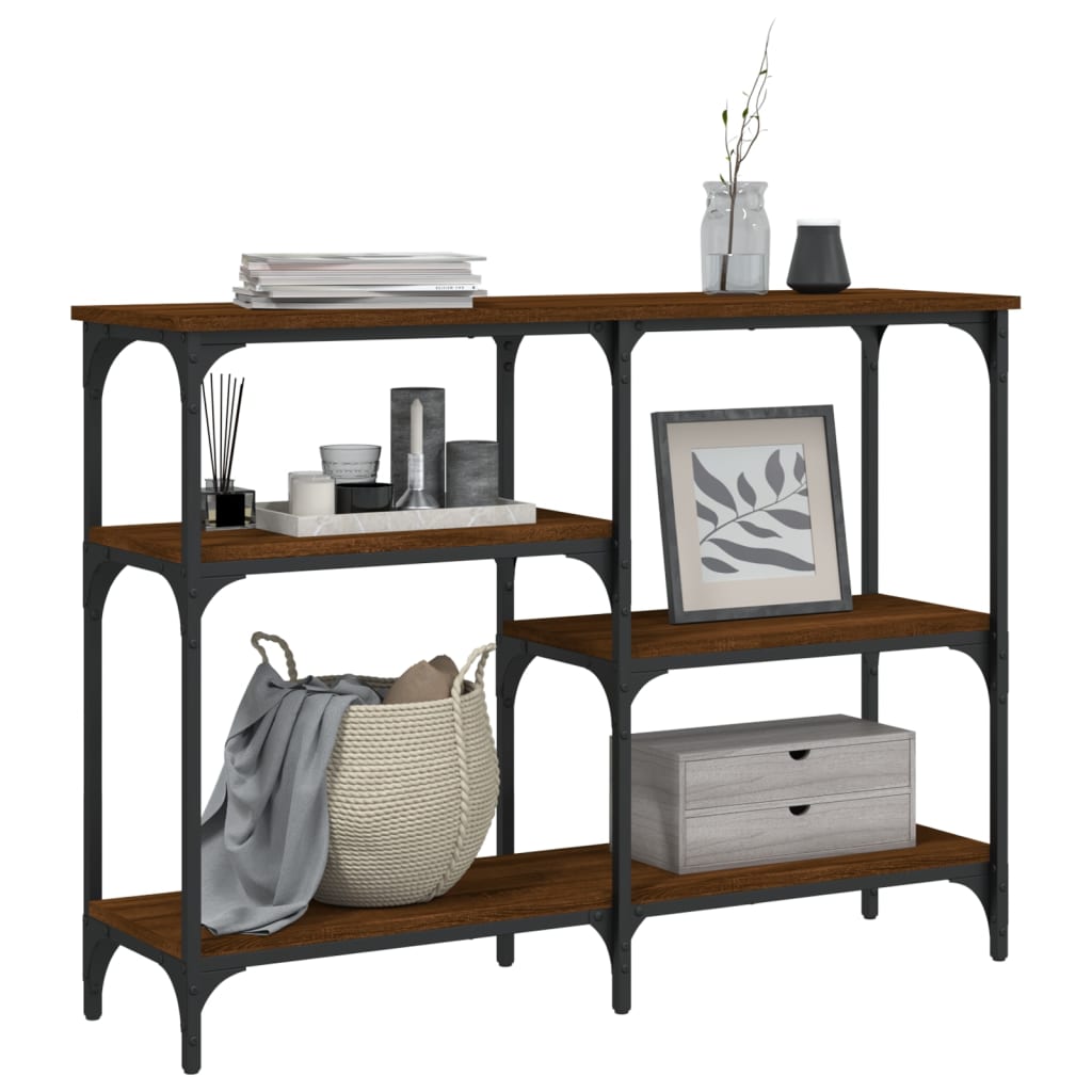 Console Table Brown Oak 102x29x75 cm Engineered Wood