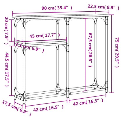 Console Table Smoked Oak 90x22,5x75 cm Engineered Wood
