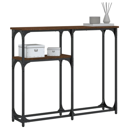 Console Table Brown Oak 90x22,5x75 cm Engineered Wood