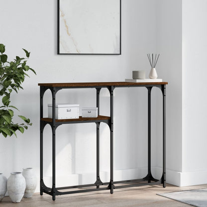 Console Table Brown Oak 90x22,5x75 cm Engineered Wood