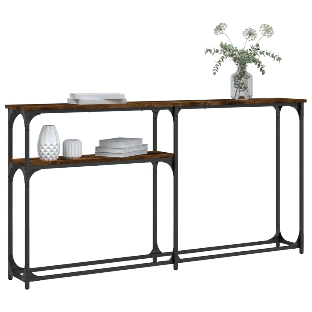 Console Table Smoked Oak 145x22,5x75 cm Engineered Wood