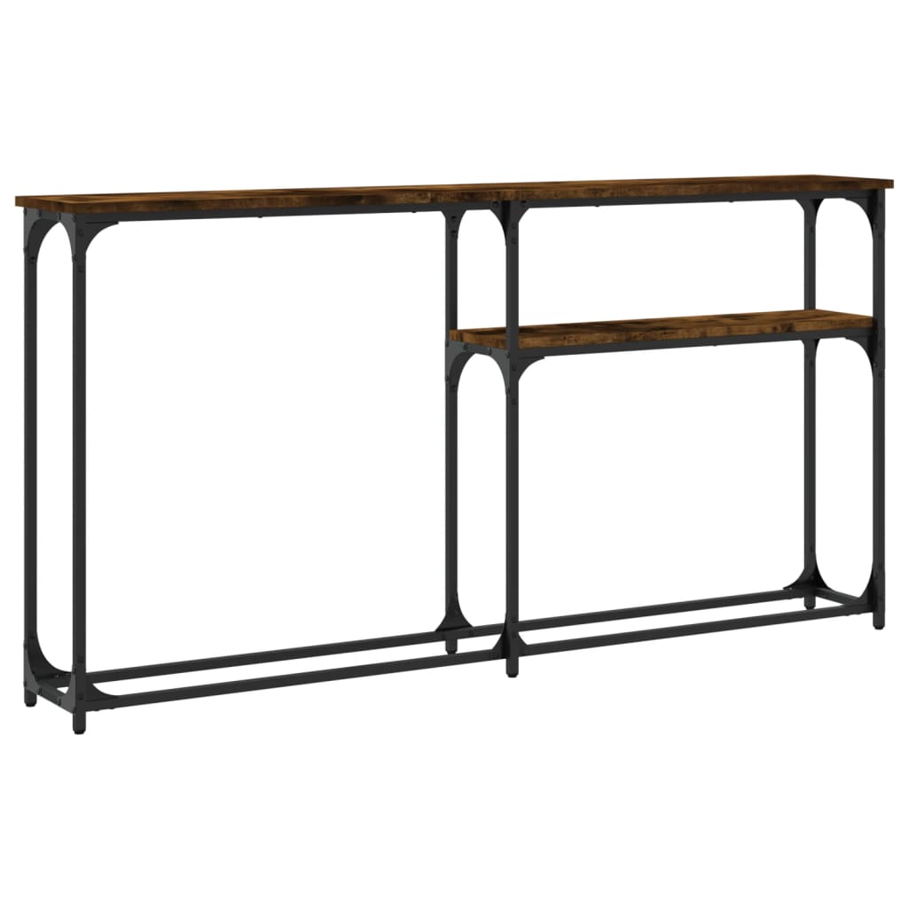 Console Table Smoked Oak 145x22.5x75 cm Engineered Wood