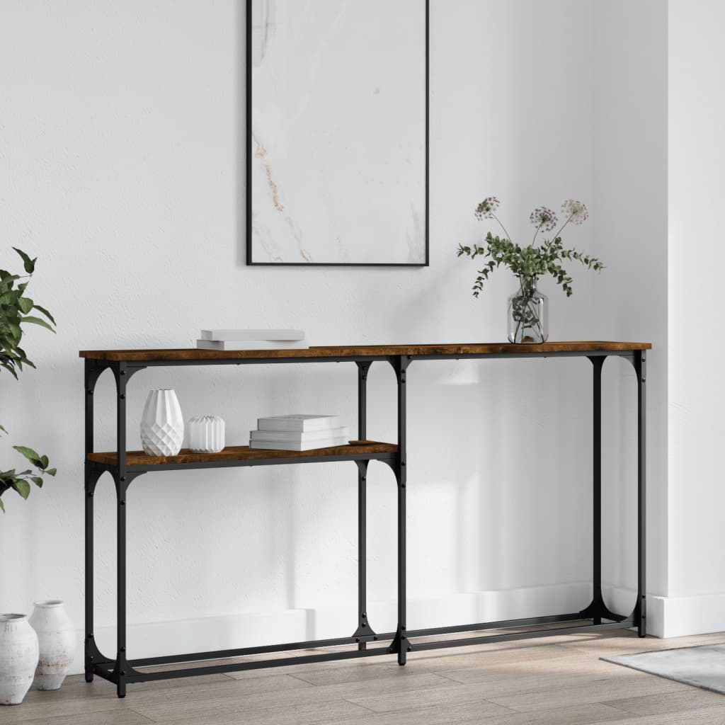 Console Table Smoked Oak 145x22,5x75 cm Engineered Wood