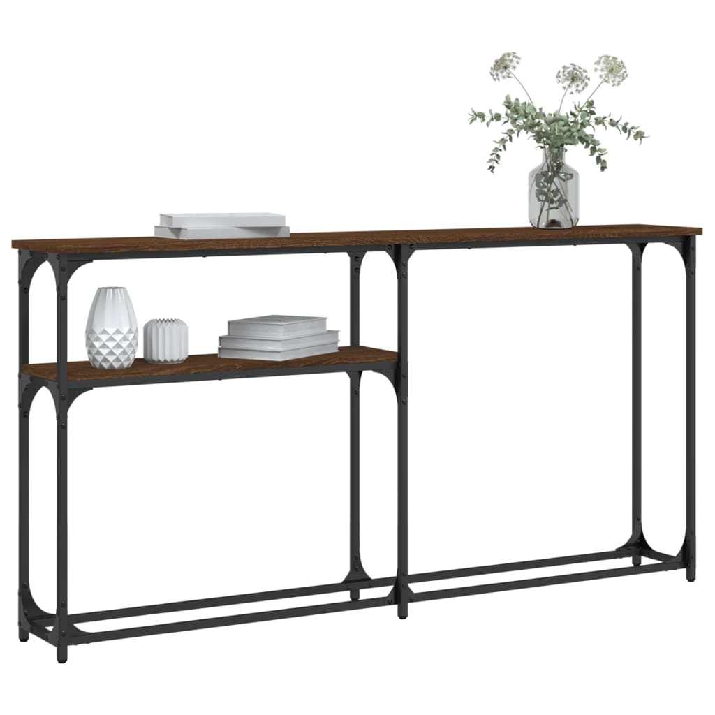 Console Table Brown Oak 145x22,5x75 cm Engineered Wood