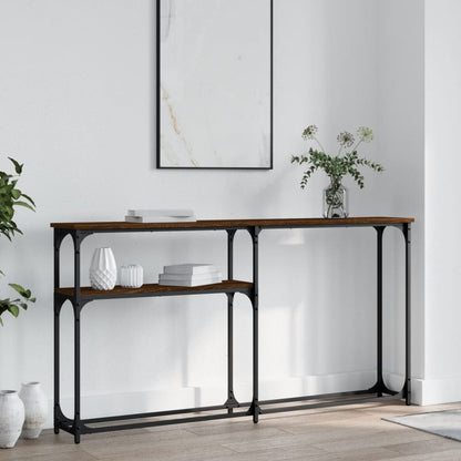 Console Table Brown Oak 145x22,5x75 cm Engineered Wood