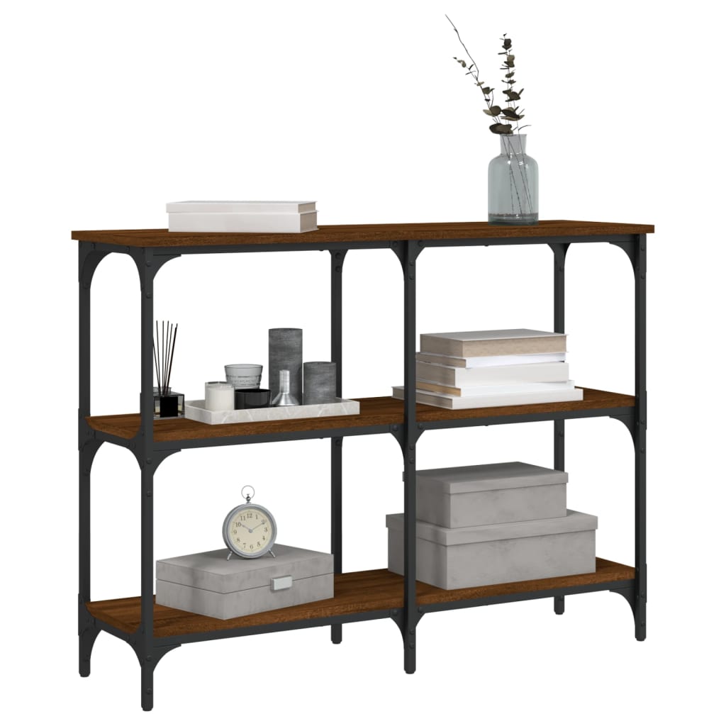 Console Table Brown Oak 100x29x75 cm Engineered Wood