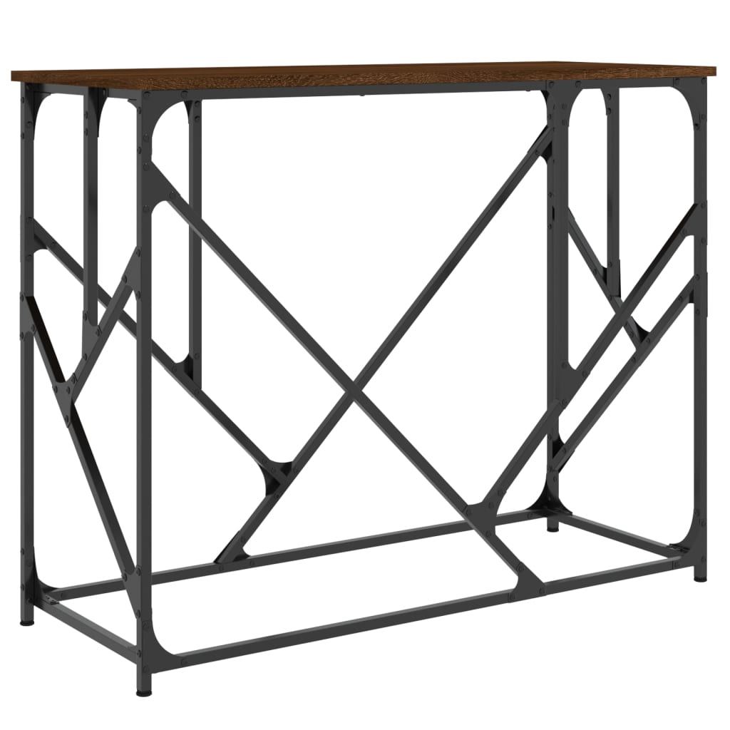Console Table Brown Oak 100x40x80 cm Engineered Wood