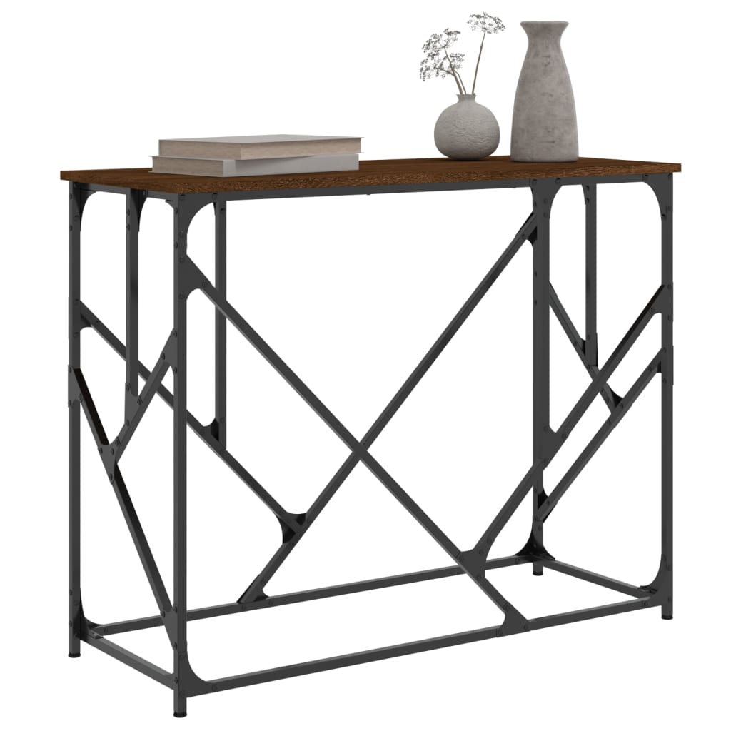 Console Table Brown Oak 100x40x80 cm Engineered Wood