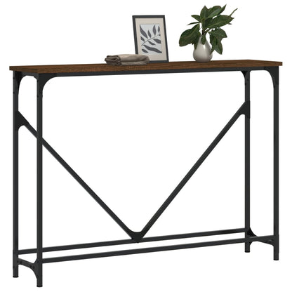 Console Table Brown Oak 102x22.5x75 cm Engineered Wood