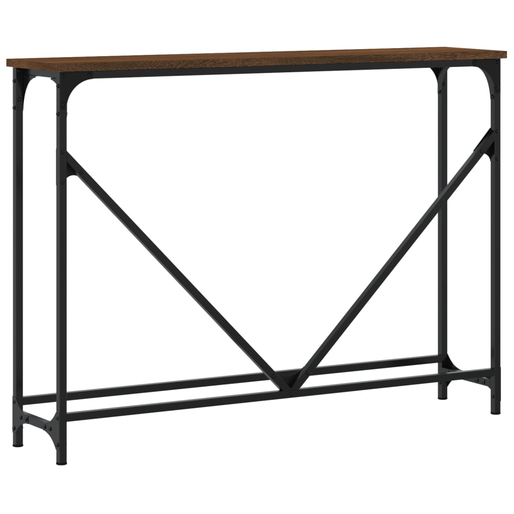 Console Table Brown Oak 102x22.5x75 cm Engineered Wood