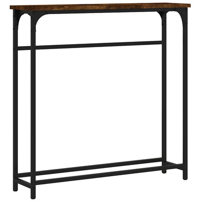 Console Table Smoked Oak 75x19.5x75 cm Engineered Wood