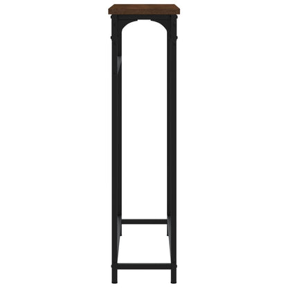 Console Table Brown Oak 75x19.5x75 cm Engineered Wood