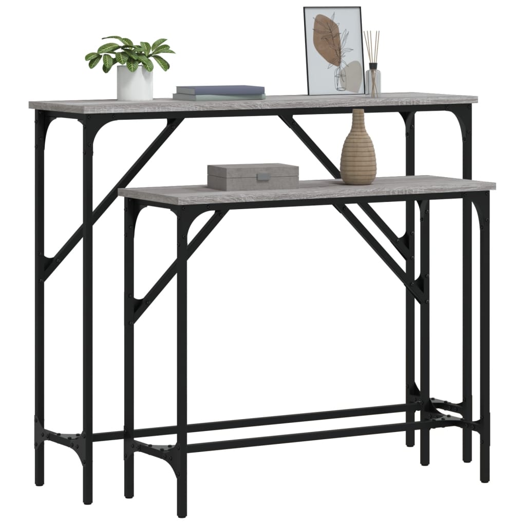 Console Tables 2 pcs Grey Sonoma Engineered Wood