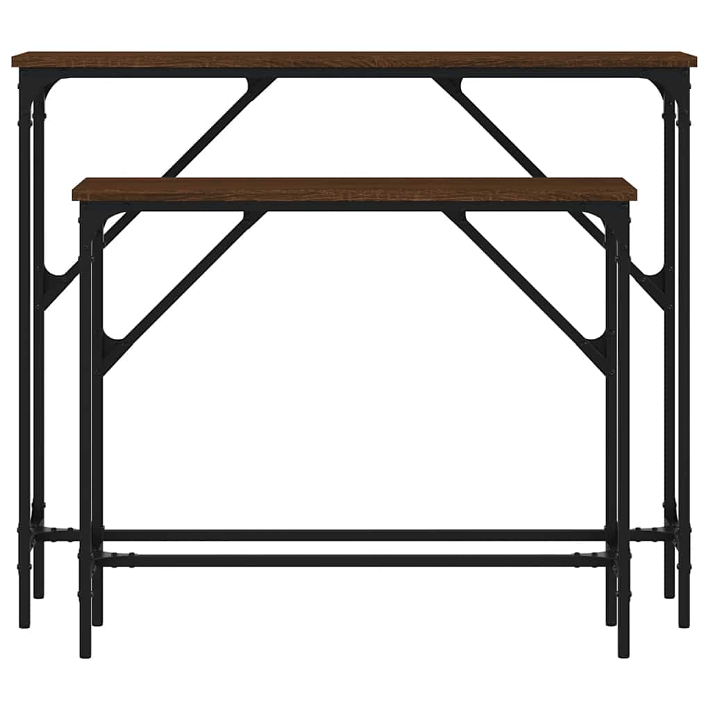 Console Tables 2 pcs Brown Oak Engineered Wood