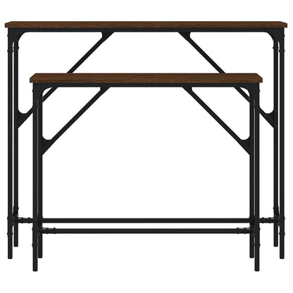 Console Tables 2 pcs Brown Oak Engineered Wood