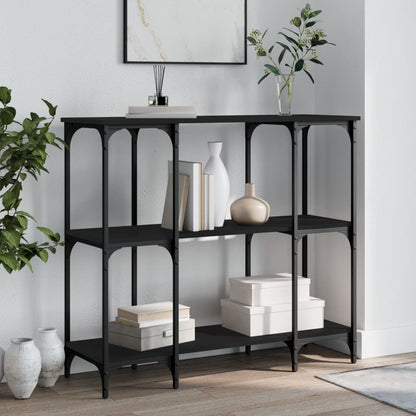 Console Table Black 102x35x90 cm Engineered Wood