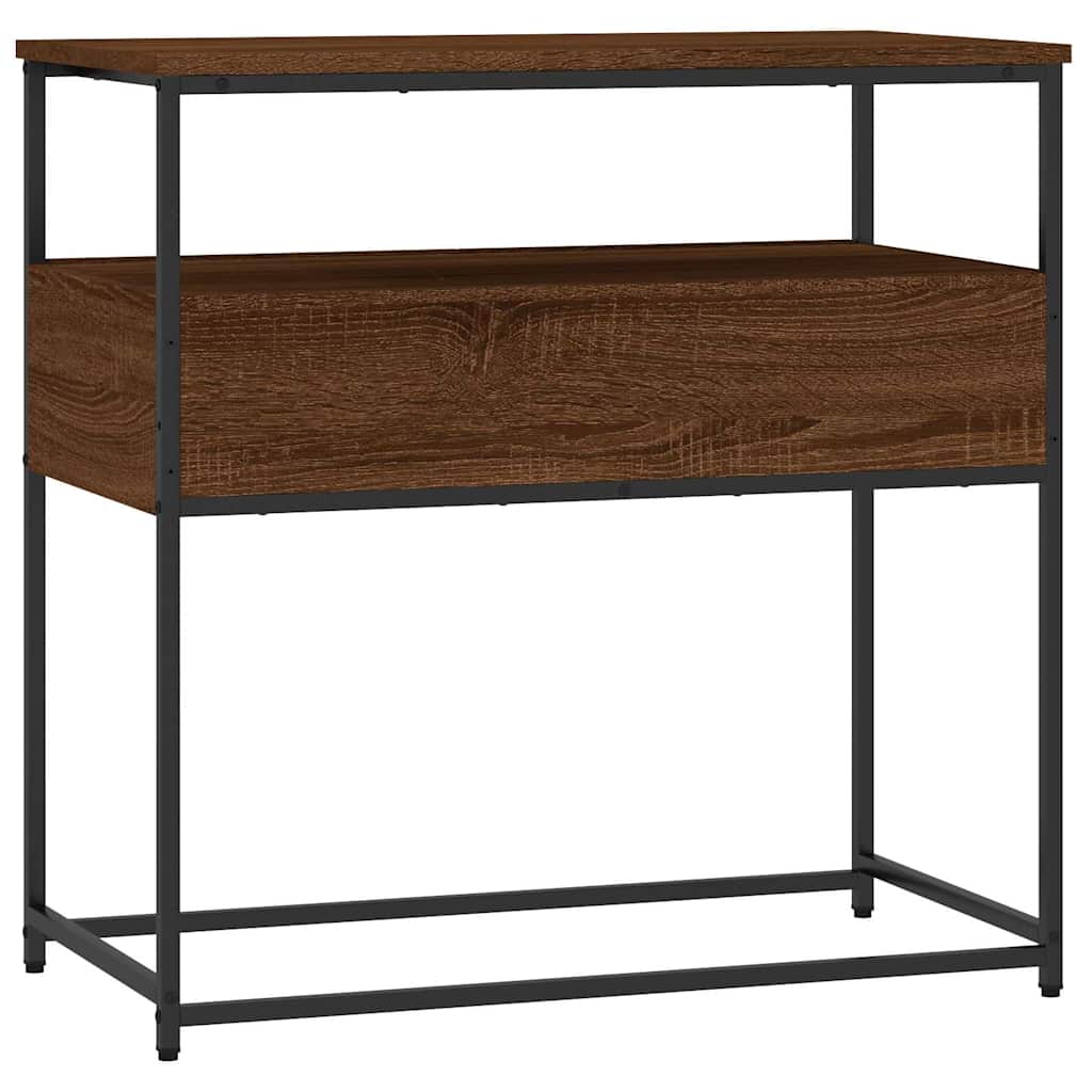 Console Table Brown Oak 75x40x75 cm Engineered Wood