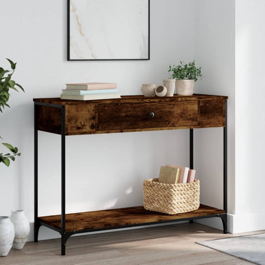 Console Table Smoked Oak 100x34,5x75 cm Engineered Wood