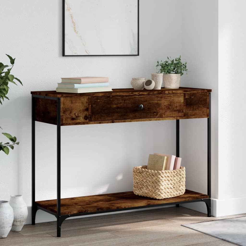 Console Table Smoked Oak 100x34,5x75 cm Engineered Wood