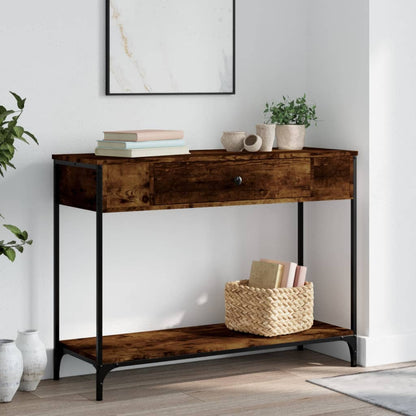 Console Table Smoked Oak 100x34,5x75 cm Engineered Wood