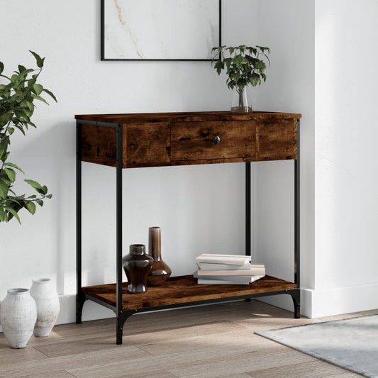 Console Table Smoked Oak 75x34,5x75 cm Engineered Wood