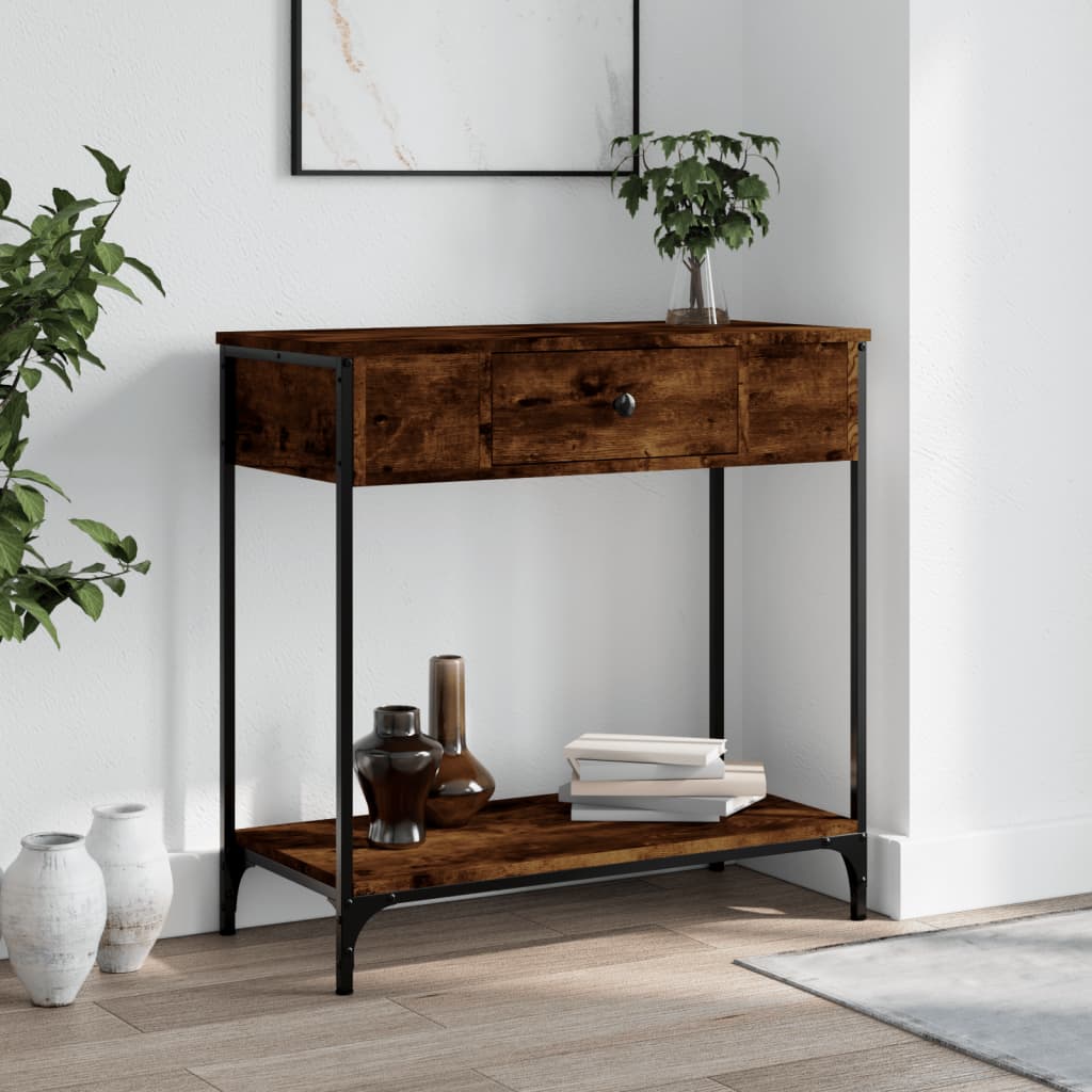 Console Table Smoked Oak 75x34,5x75 cm Engineered Wood
