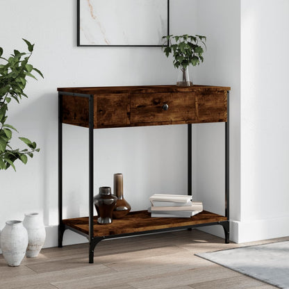 Console Table Smoked Oak 75x34,5x75 cm Engineered Wood