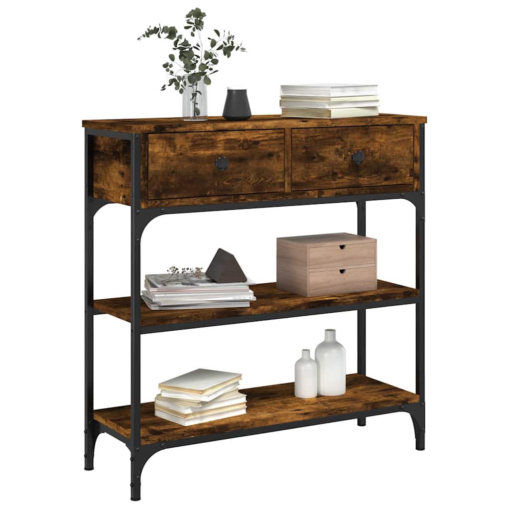 Console Table Smoked Oak 72,5x25x75 cm Engineered Wood